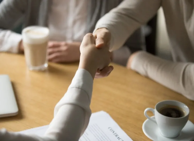 A Customer Interaction, Shaking Hands